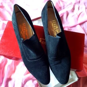 Salvatore Ferragamo Black Suede Booties. Size 8.5C